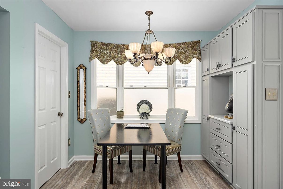 Chandelier, Dining room, Interior, Wood Texture Flooring