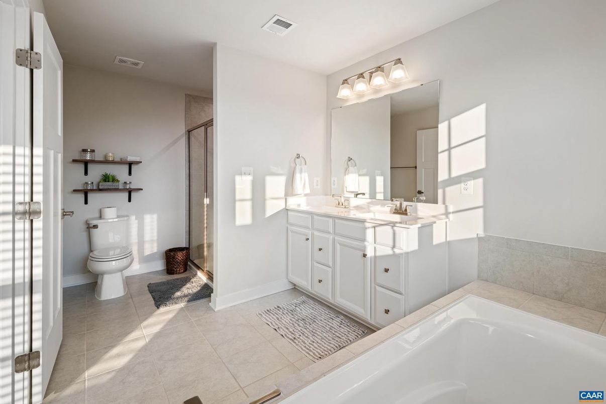 Bathroom, Dual Sink Vanities, Glass Shower, Interior