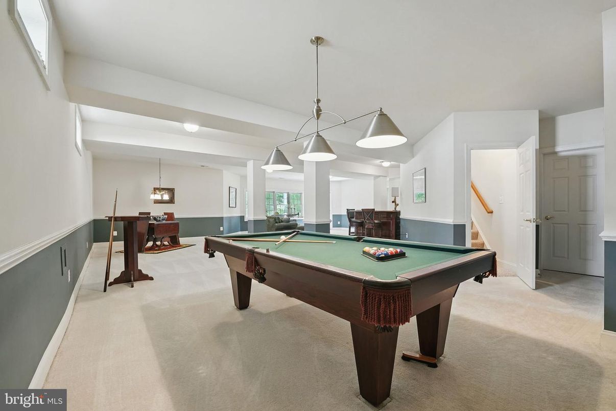 Billiard Table, Game Room, Interior, Pendant Lights