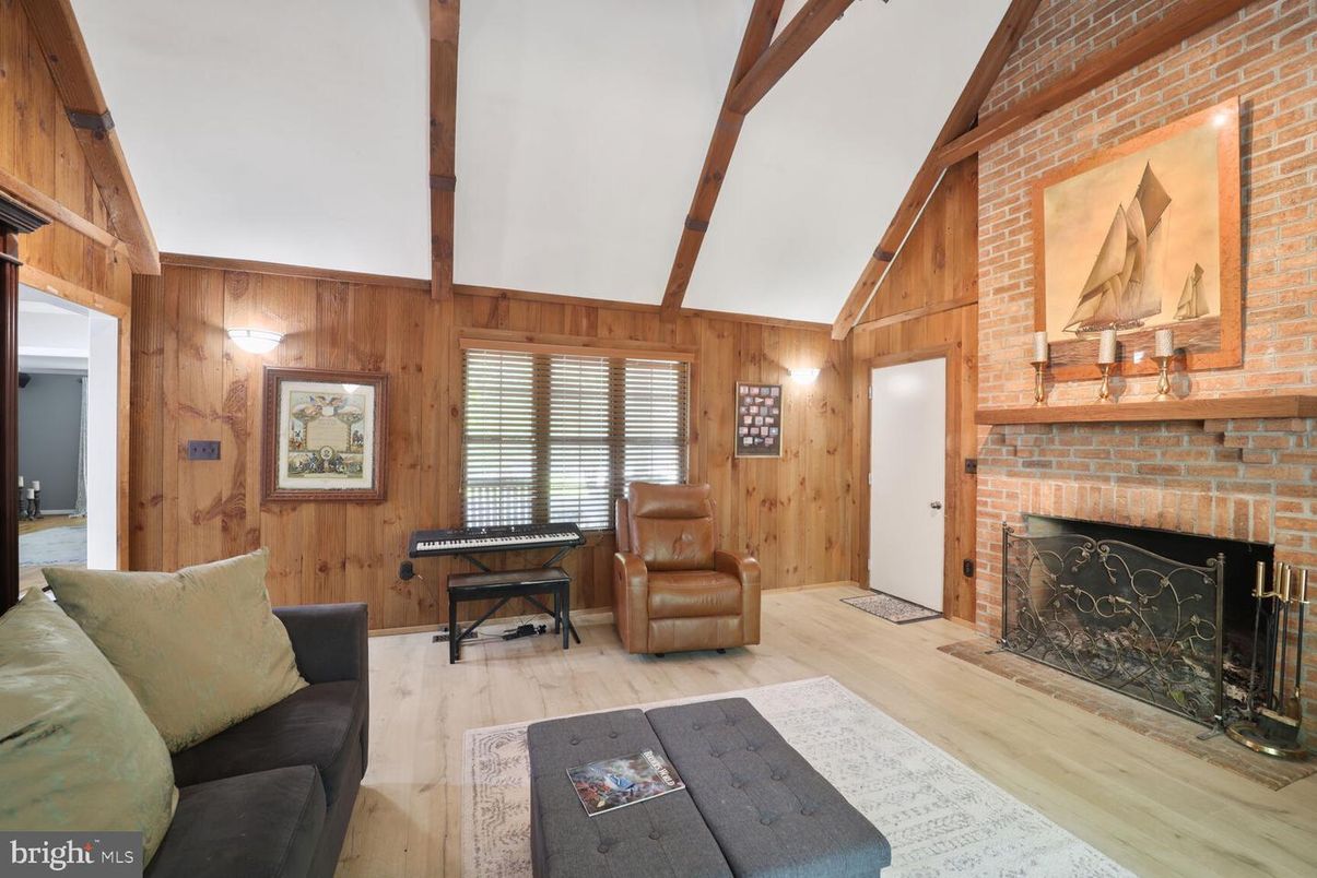 Fireplace, Interior, Stone Walls, Wooden Beams, Wood Texture Flooring, Wooden Walls