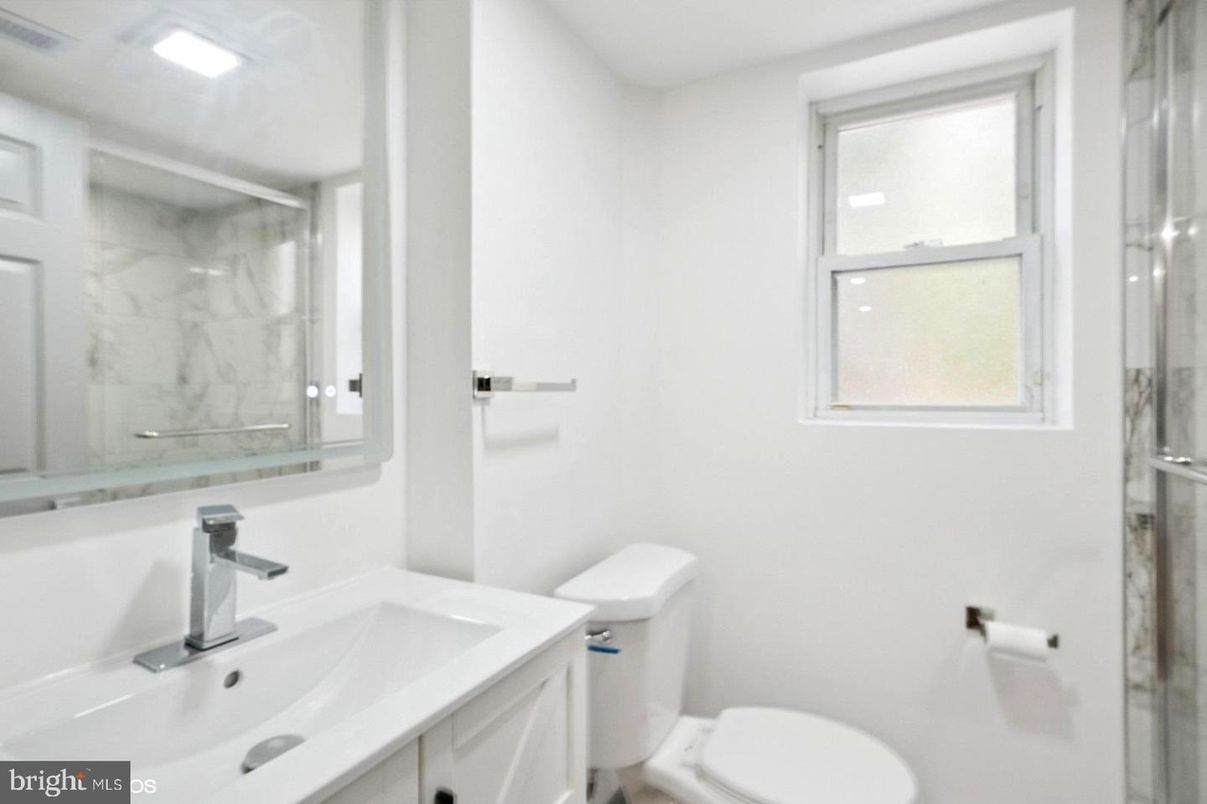 Bathroom, Glass Shower, Interior, Marble Walls, Recessed Lighting