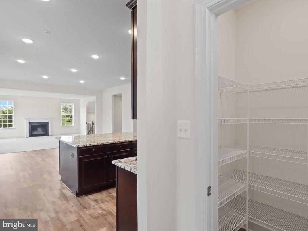 Fireplace, Interior, Recessed Lighting, Wood Texture Flooring