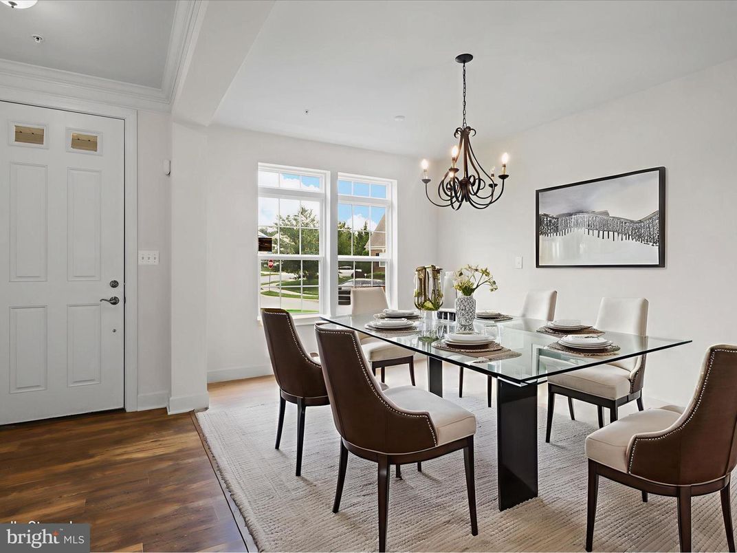 Chandelier, Dining room, Interior, Wood Texture Flooring