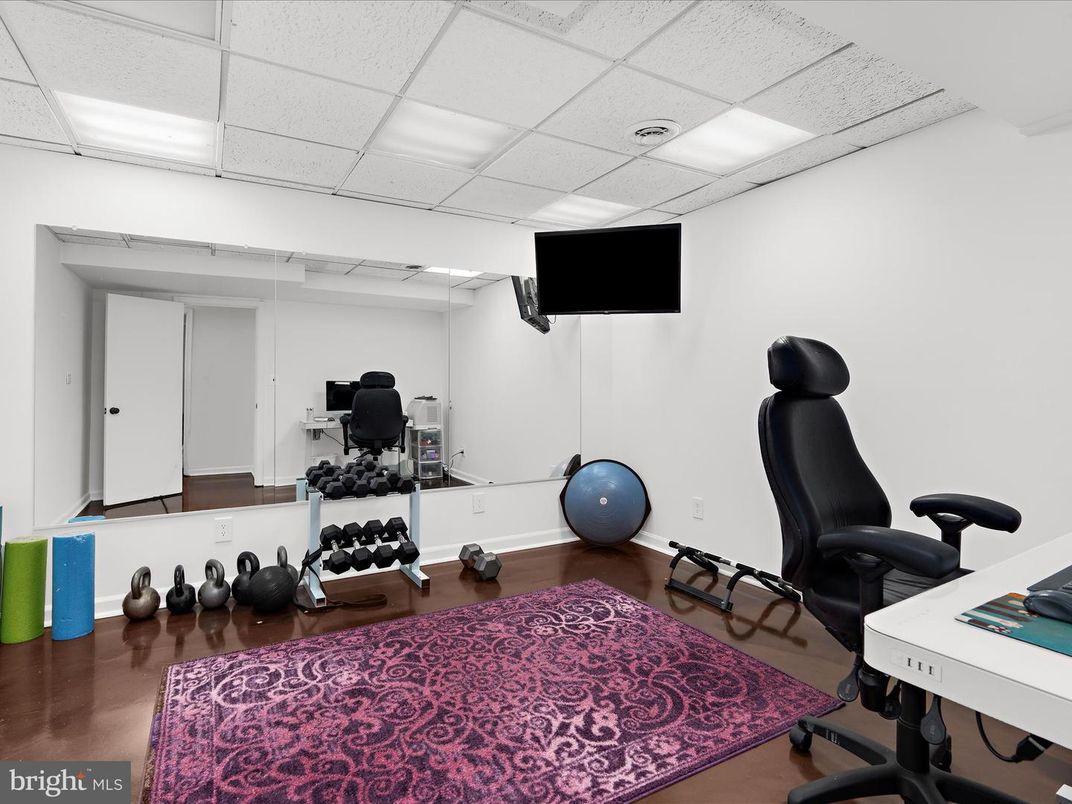 Fitness Equipment, Home Office, Interior, Wood Texture Flooring