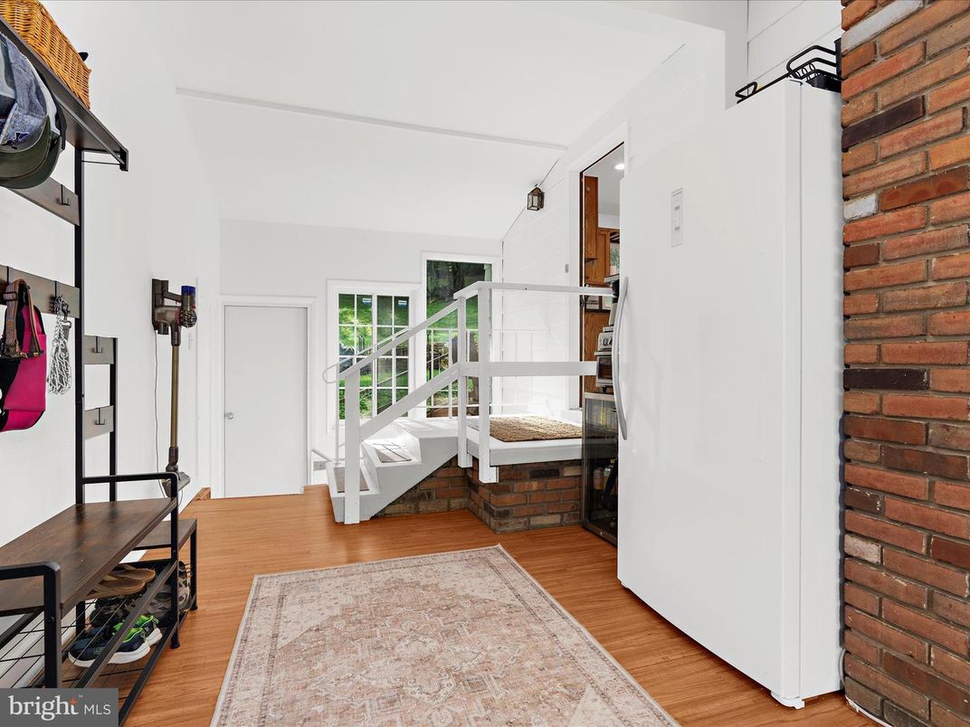 Interior, Stone Walls, Wood Texture Flooring