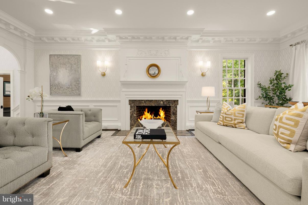 Fireplace, Interior, Living room, Recessed Lighting