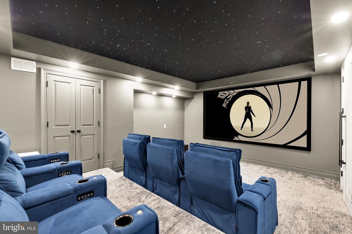Home Theatre Room, Interior, Projection Screen, Recessed Lighting, Theatre Room