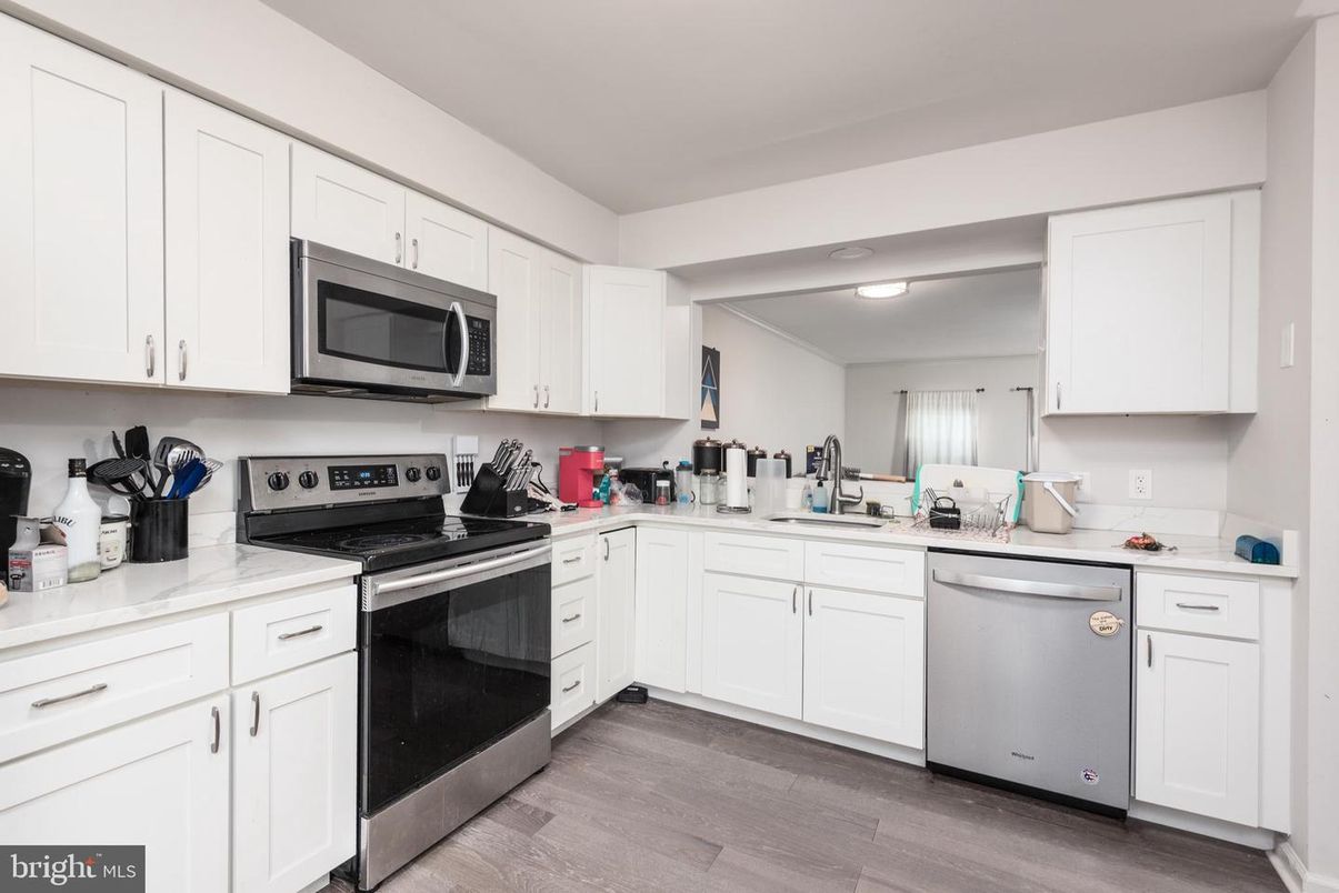 Interior, Kitchen, Stainless Steel Appliances, Wood Texture Flooring