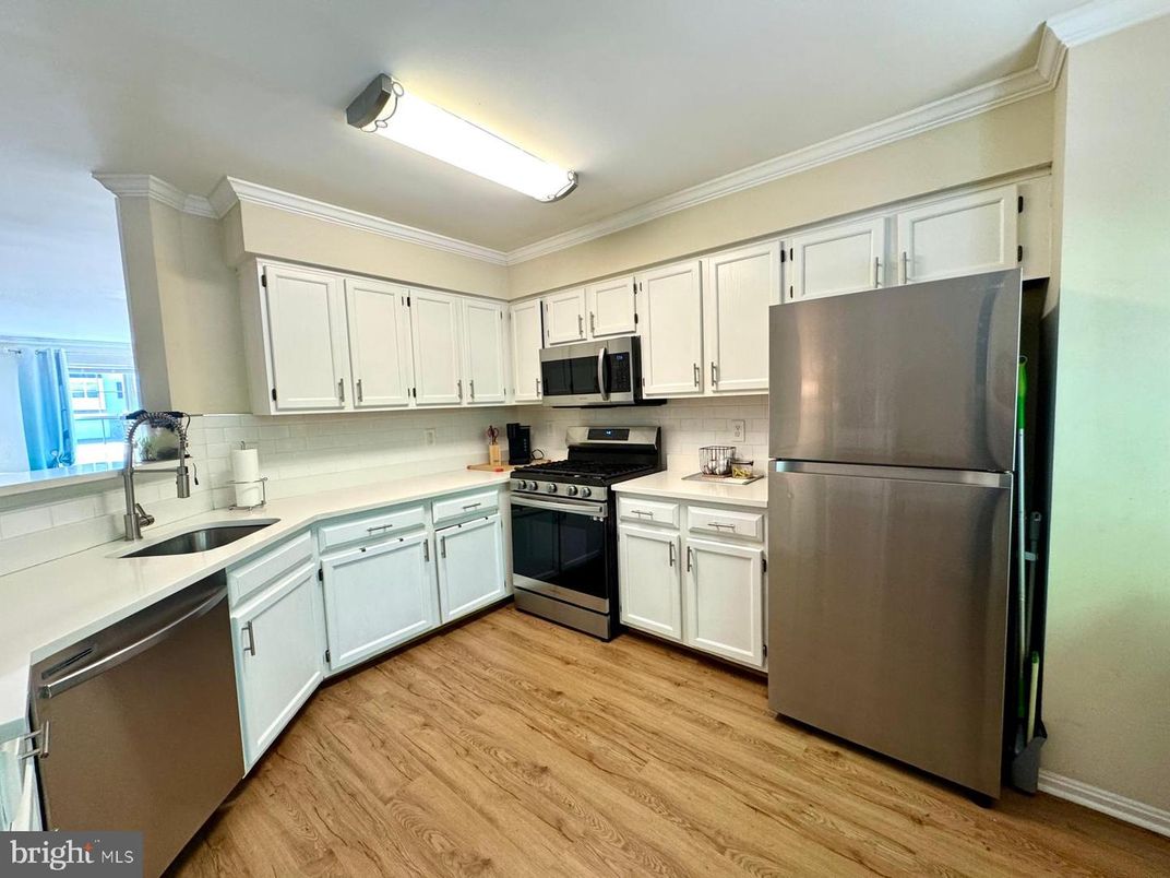 Interior, Kitchen, Stainless Steel Appliances, Wood Texture Flooring