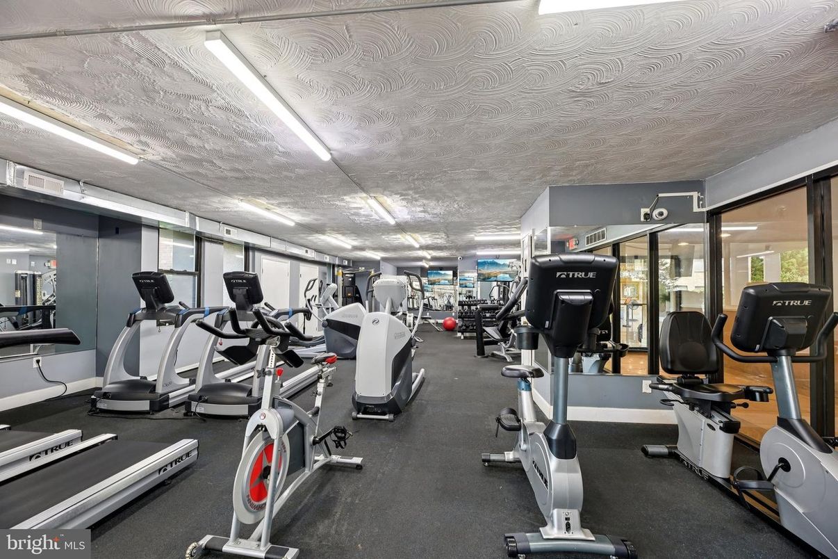 Fitness Equipment, Gym, Interior, Recessed Lighting