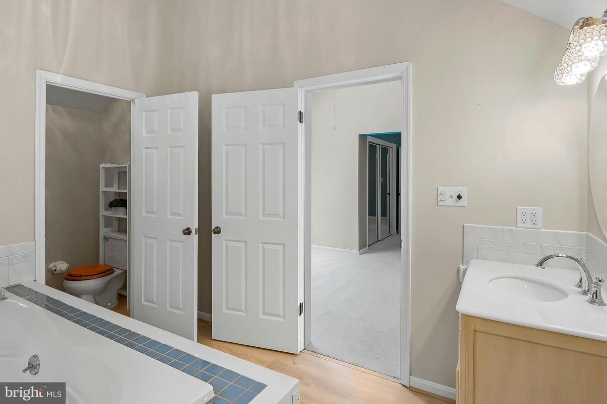 Bathroom, Dual Sink Vanities, Interior, Wood Texture Flooring