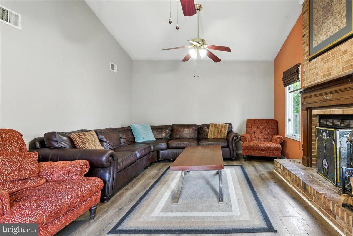 Fireplace, Interior, Living room, Stone Walls, Wood Texture Flooring