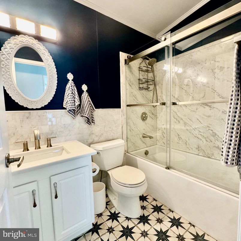 Bathroom, Glass Shower, Interior, Marble Walls