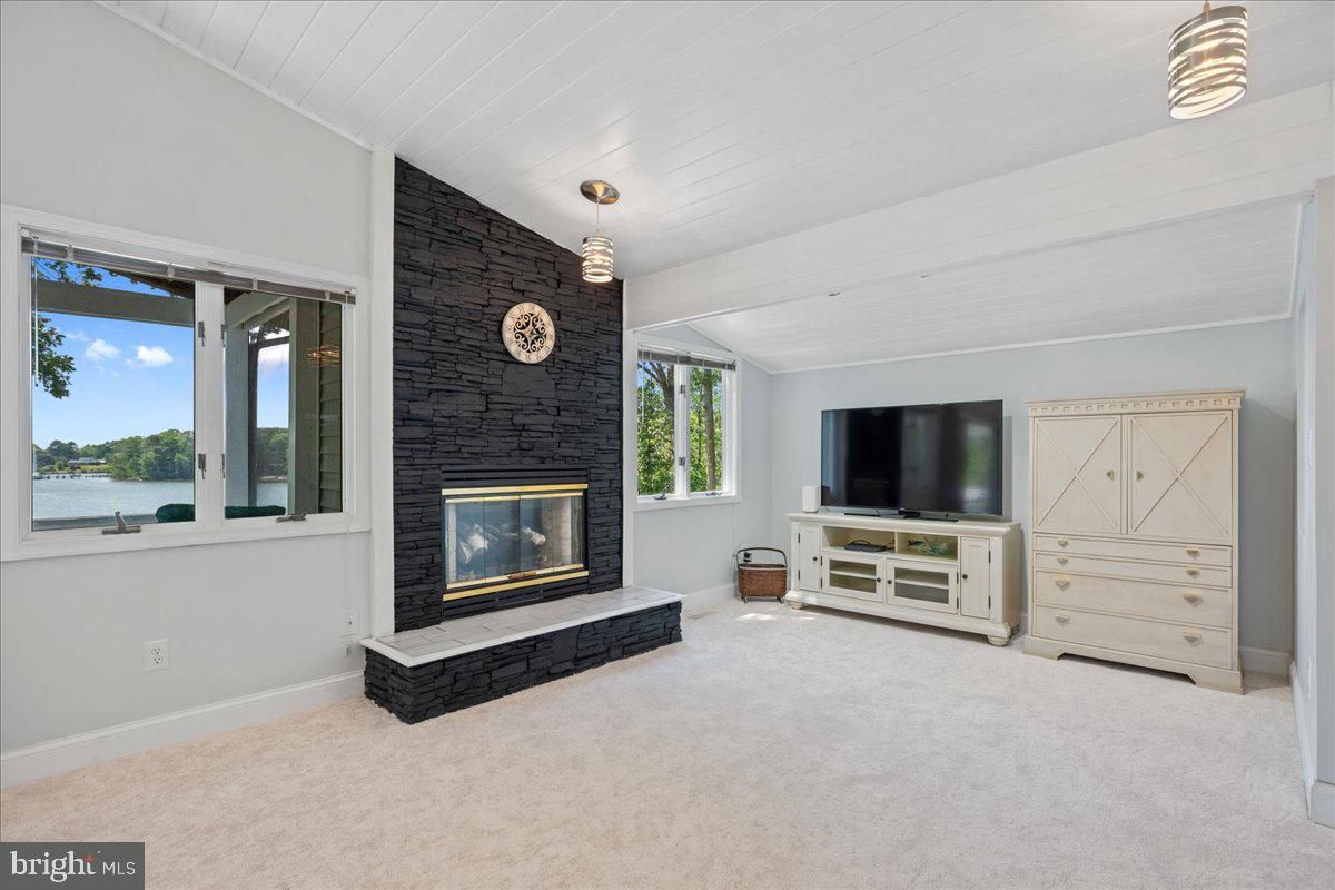 Fireplace, Interior, Pendant Lights, Water