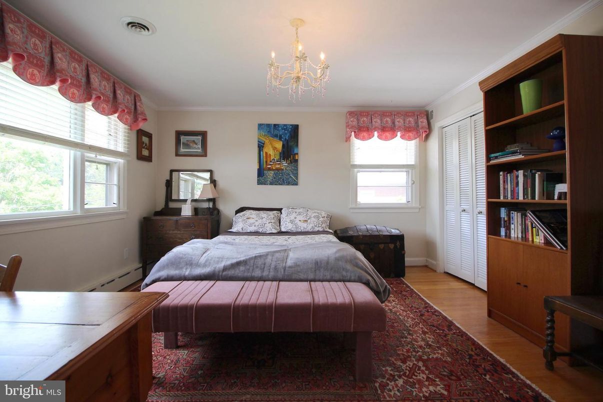 Bedroom, Chandelier, Interior, Wood Texture Flooring