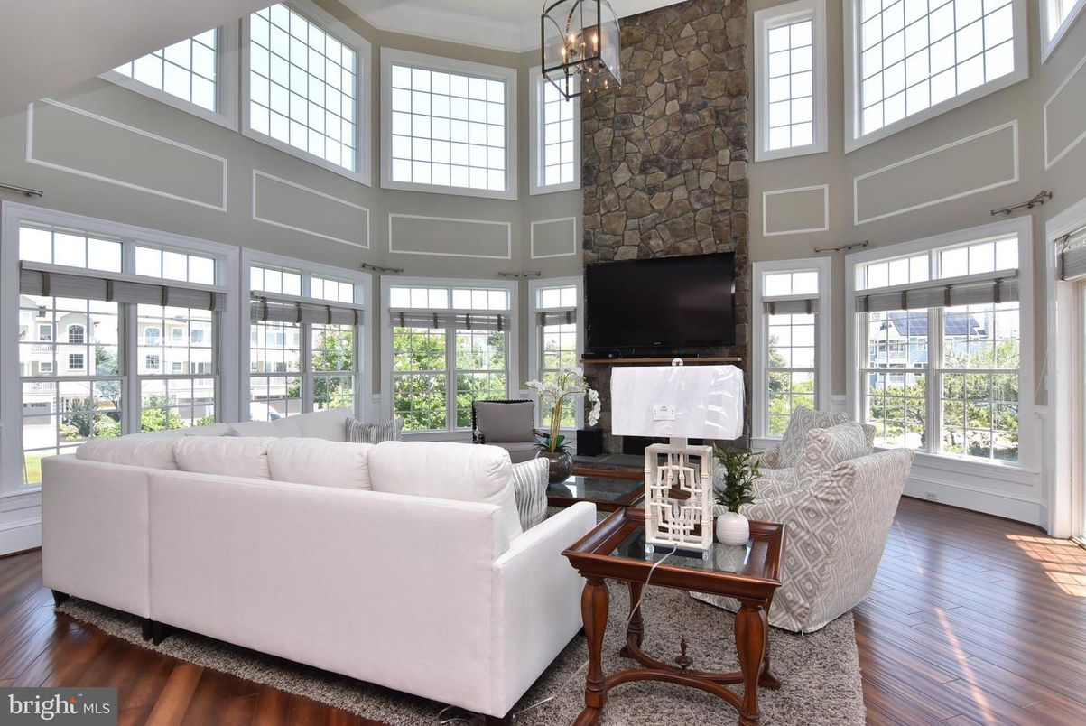 Interior, Living room, Stone Walls, Wood Texture Flooring