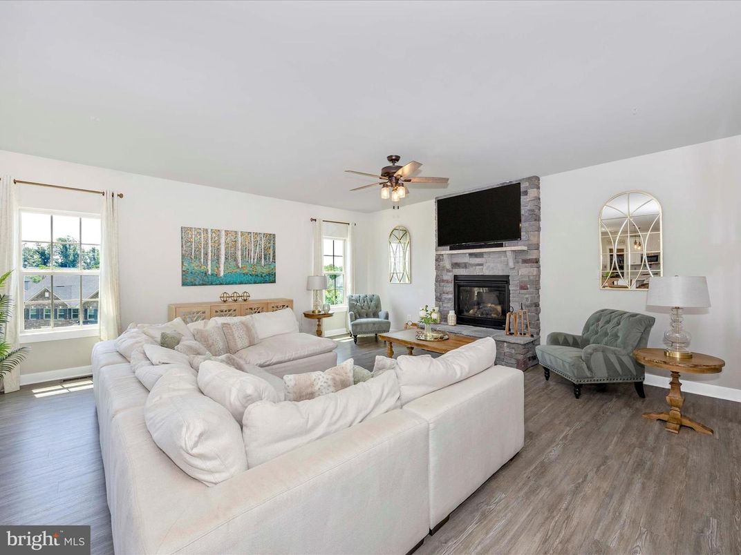 Fireplace, Interior, Living room, Stone Walls, Wood Texture Flooring