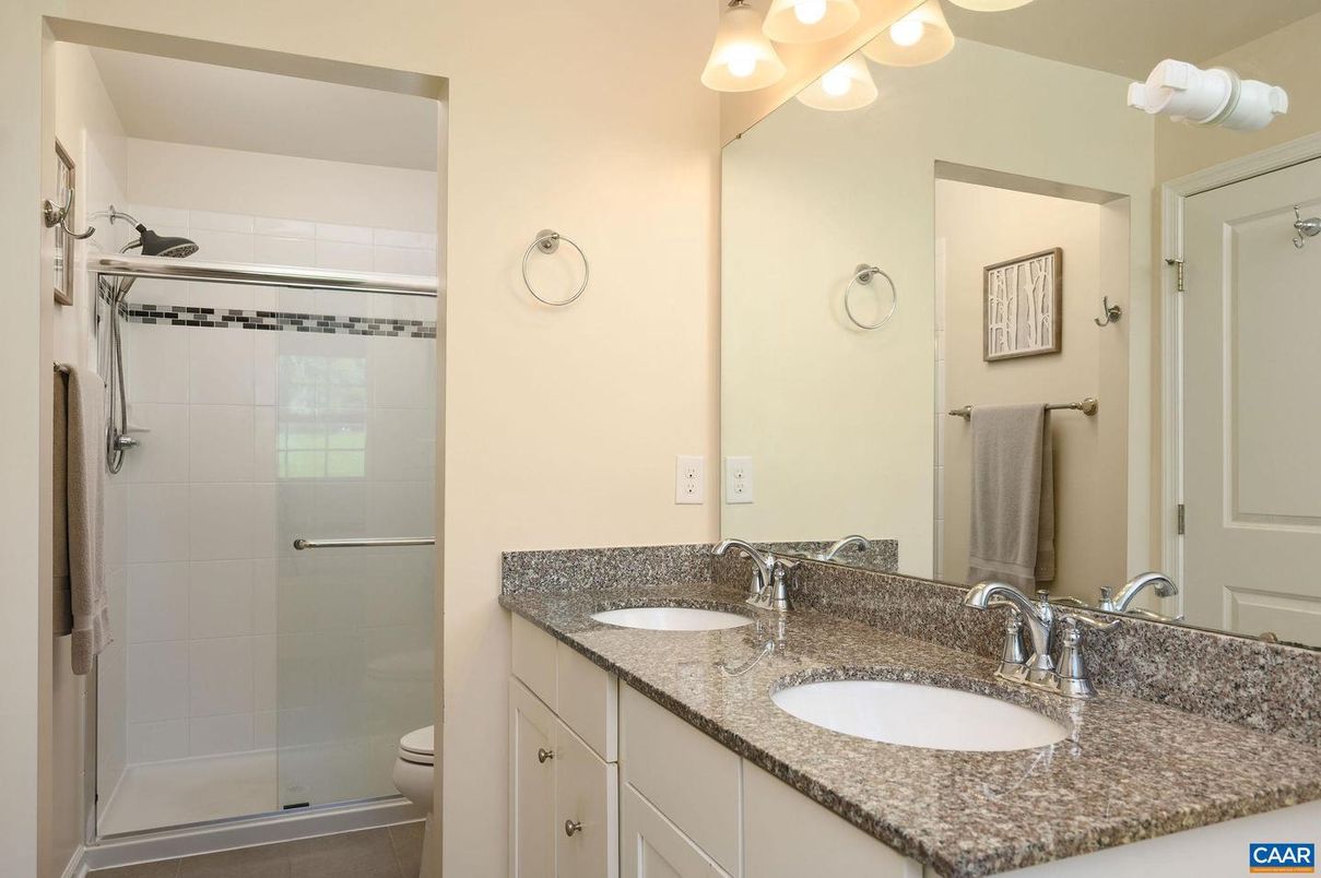 Bathroom, Dual Sink Vanities, Glass Shower, Interior