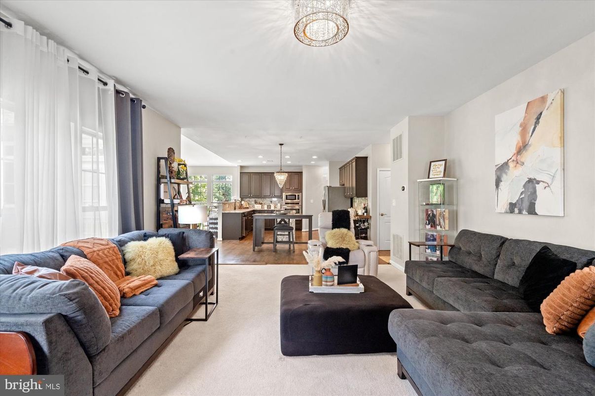 Interior, Kitchen, Living room, Pendant Lights, Recessed Lighting, Stainless Steel Appliances, Wood Texture Flooring