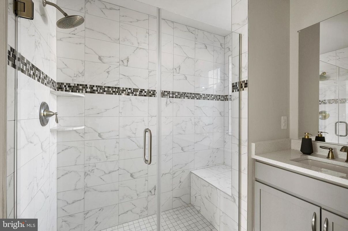 Bathroom, Glass Shower, Interior, Marble Walls