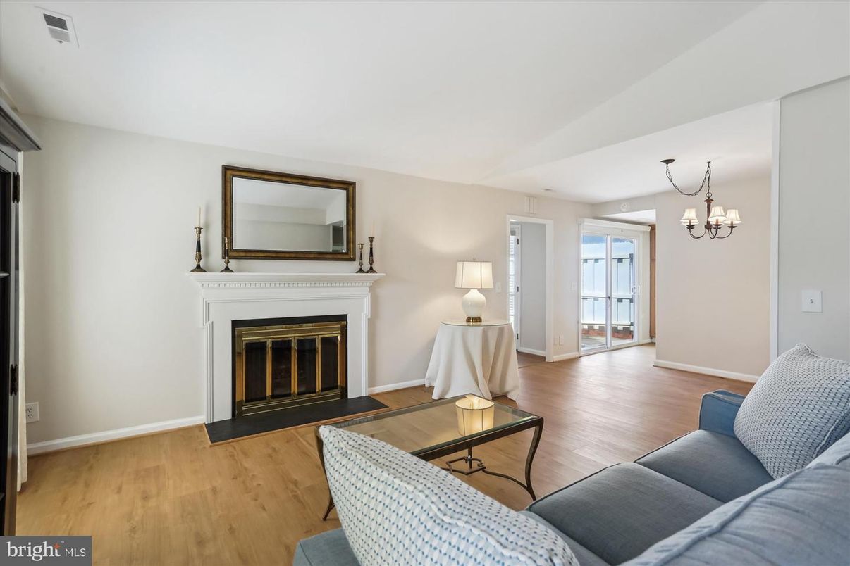 Chandelier, Fireplace, Interior, Living room, Wood Texture Flooring