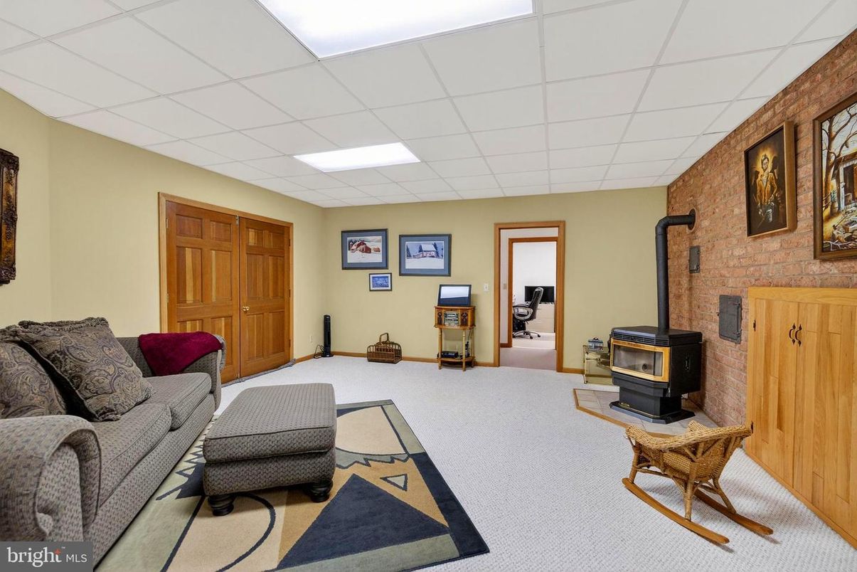 Fireplace, Interior, Living room, Recessed Lighting, Stone Walls
