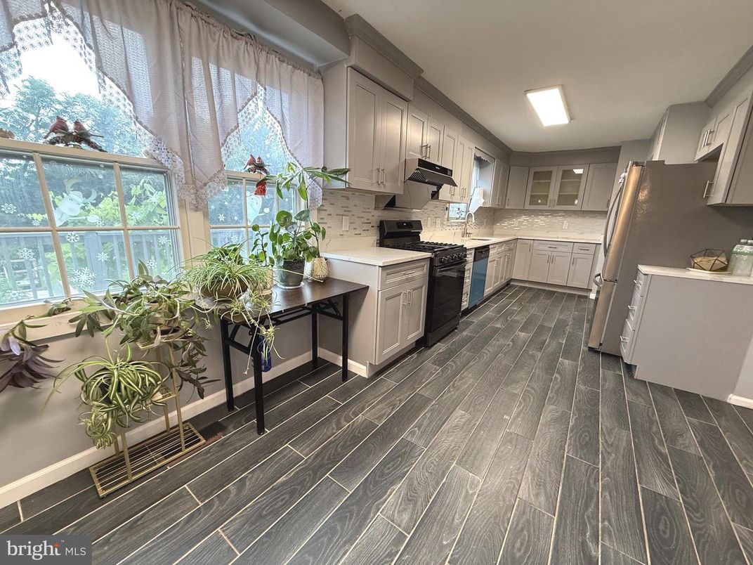 Interior, Kitchen, Stainless Steel Appliances, Wood Texture Flooring