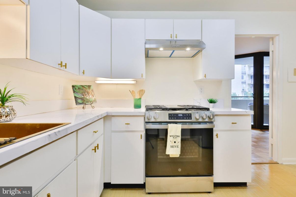Interior, Kitchen, Stainless Steel Appliances, Wood Texture Flooring