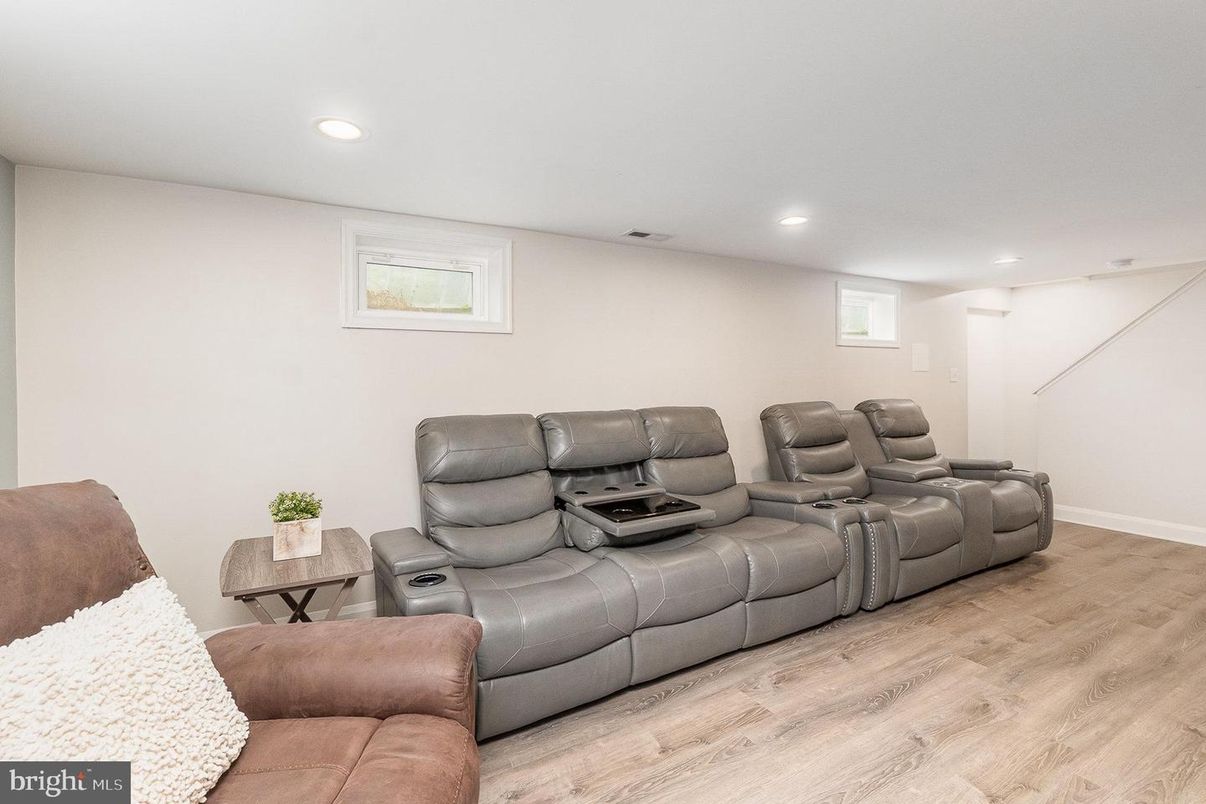 Home Theatre Room, Interior, Recessed Lighting, Theatre Room, Wood Texture Flooring