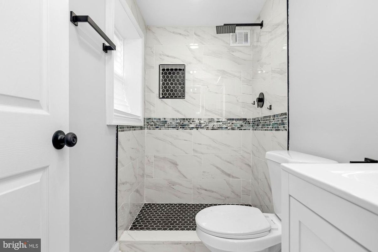 Bathroom, Glass Shower, Interior, Marble Walls