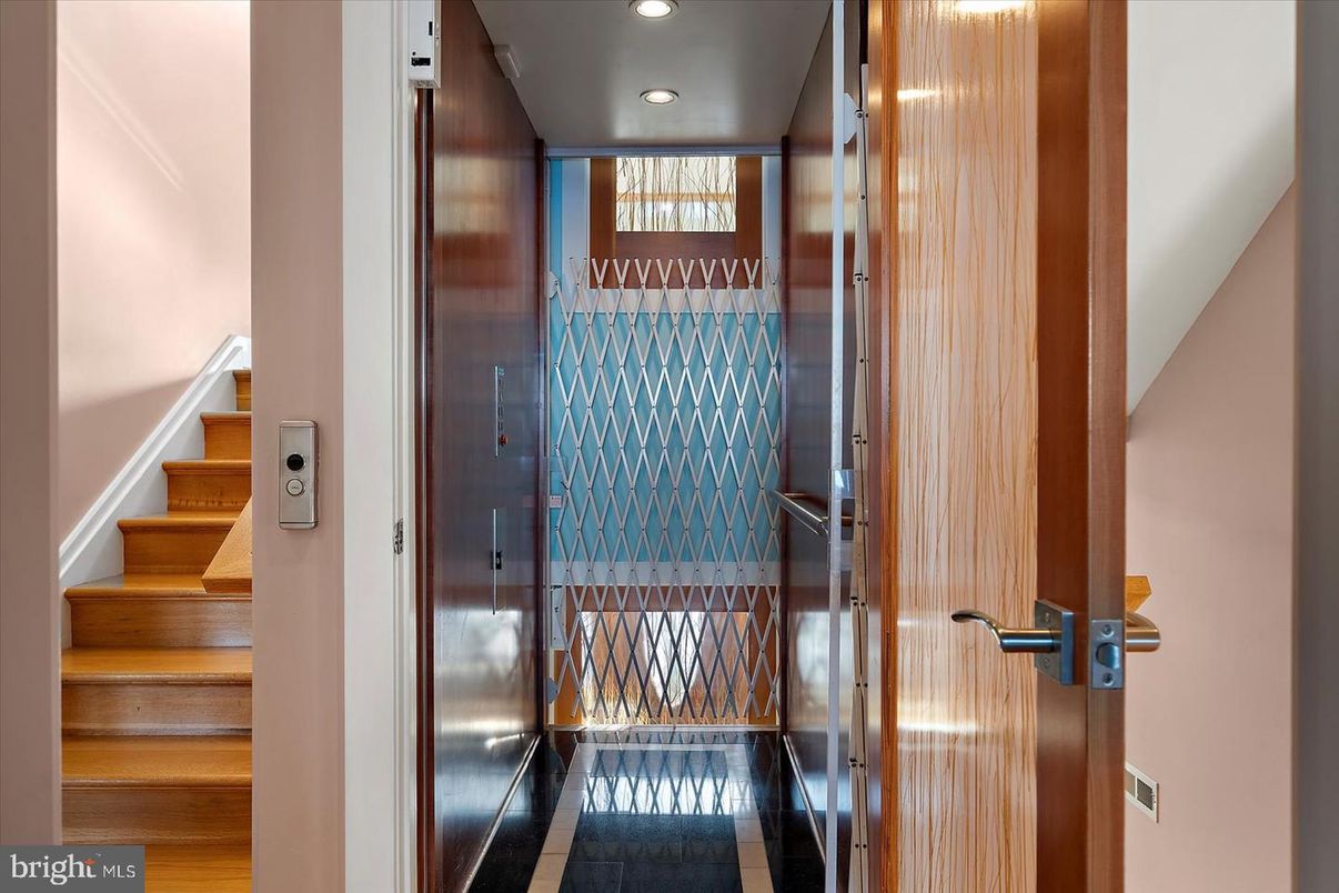 Elevator, Interior, Recessed Lighting, Wooden Walls