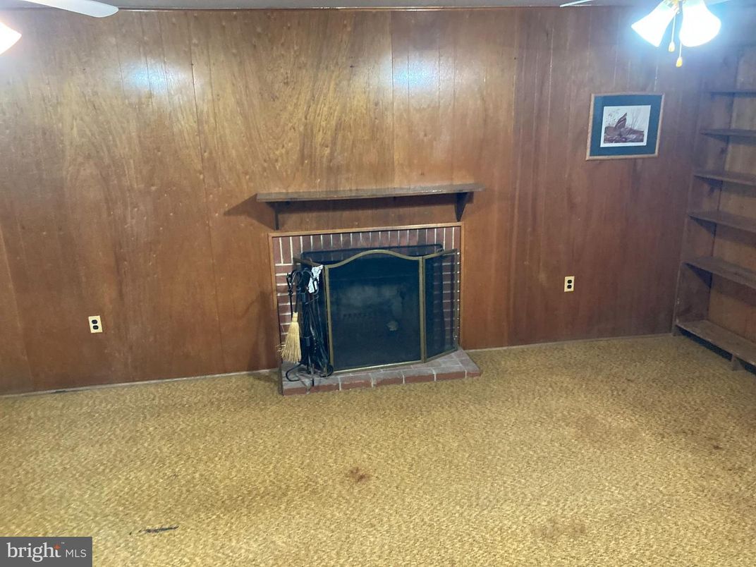 Empty room, Fireplace, Interior, Wooden Walls