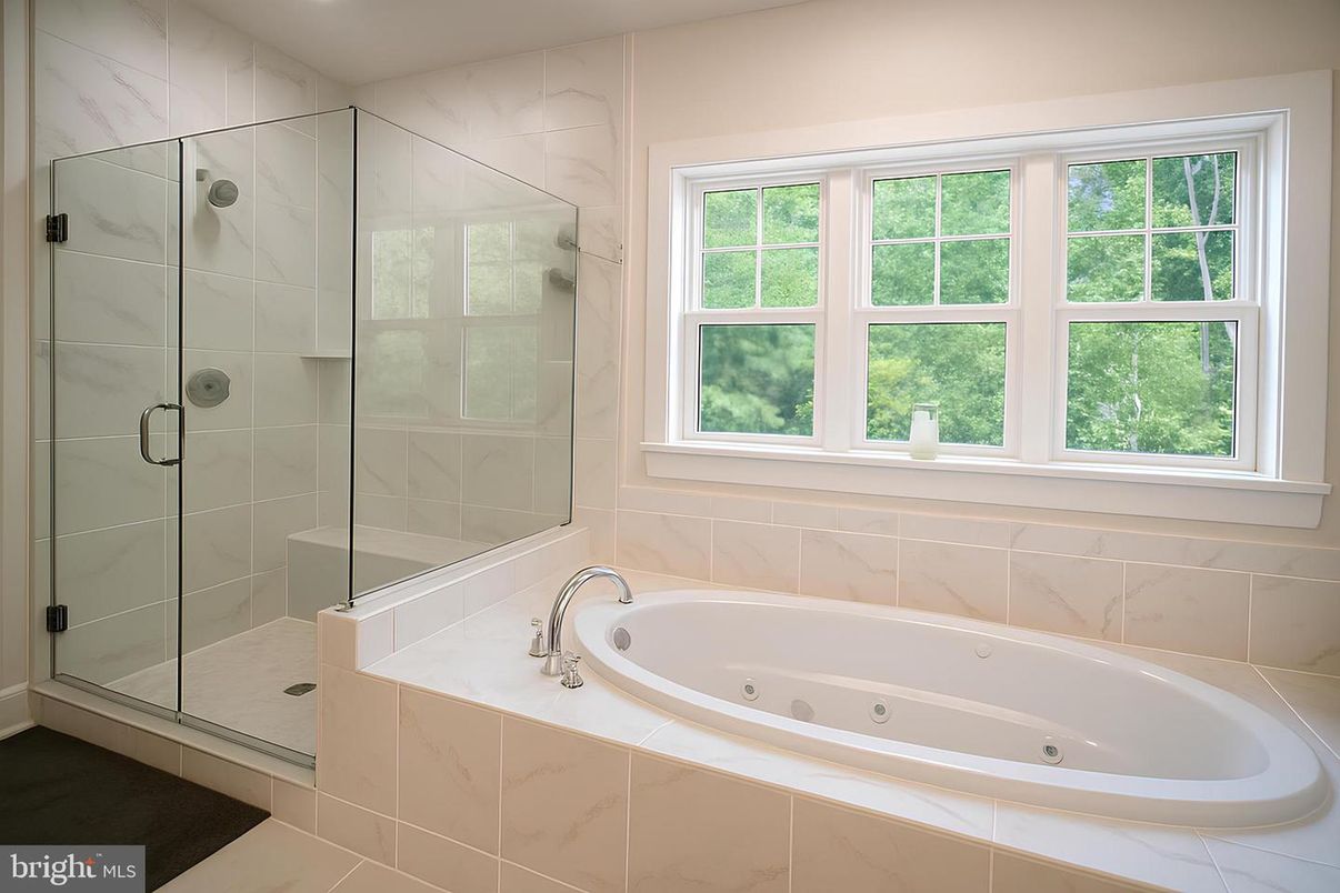 Bathroom, Glass Shower, Interior, Marble Walls, Recessed Lighting