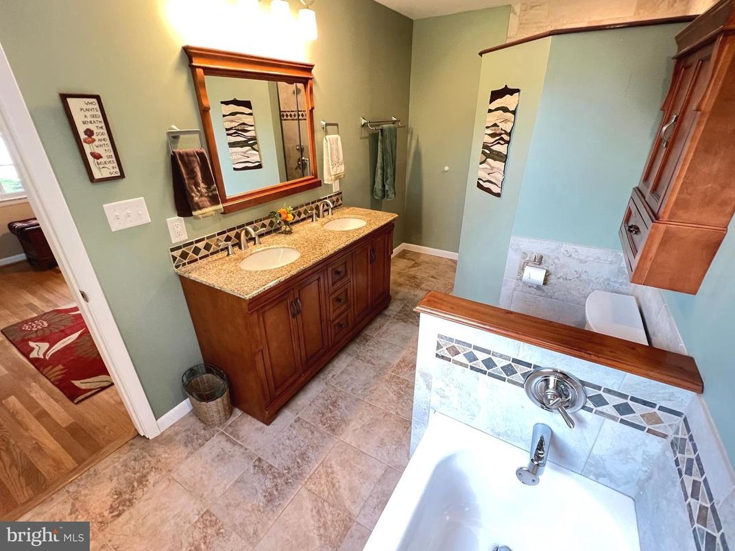 Bathroom, Dual Sink Vanities, Interior, Wood Texture Flooring