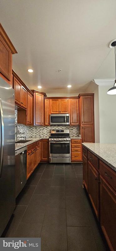Interior, Kitchen, Pendant Lights, Recessed Lighting, Stainless Steel Appliances