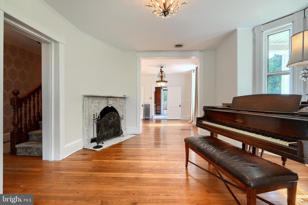 Fireplace, Interior, Piano, Wood Texture Flooring