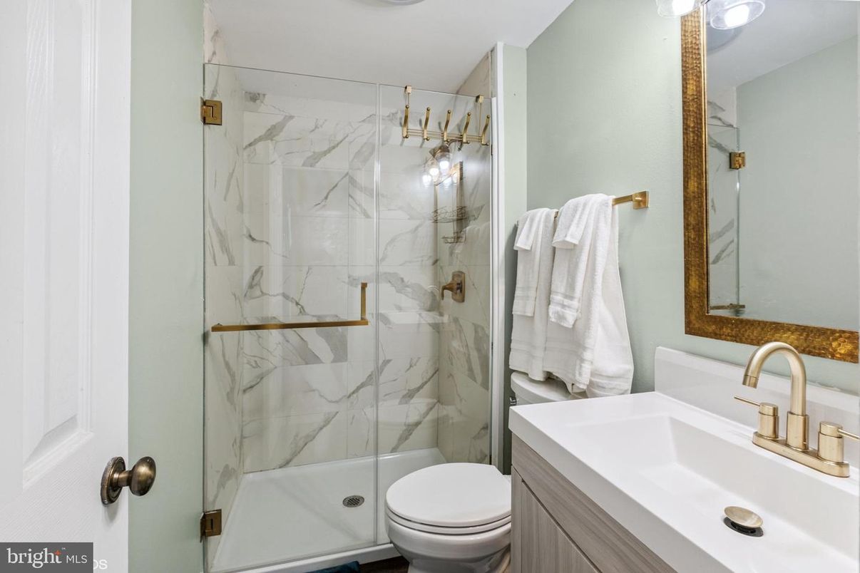 Bathroom, Glass Shower, Interior, Marble Walls