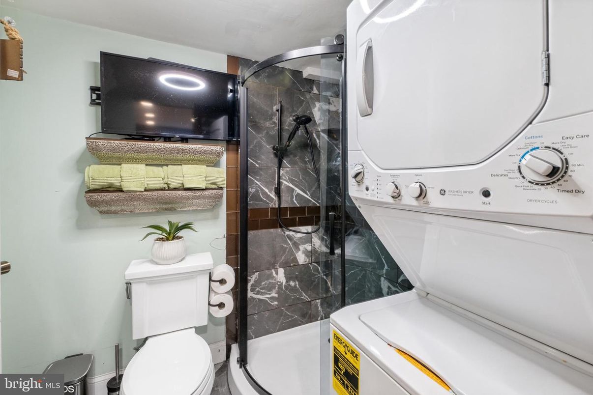 Bathroom, Glass Shower, Interior, Utility Closets, Washer