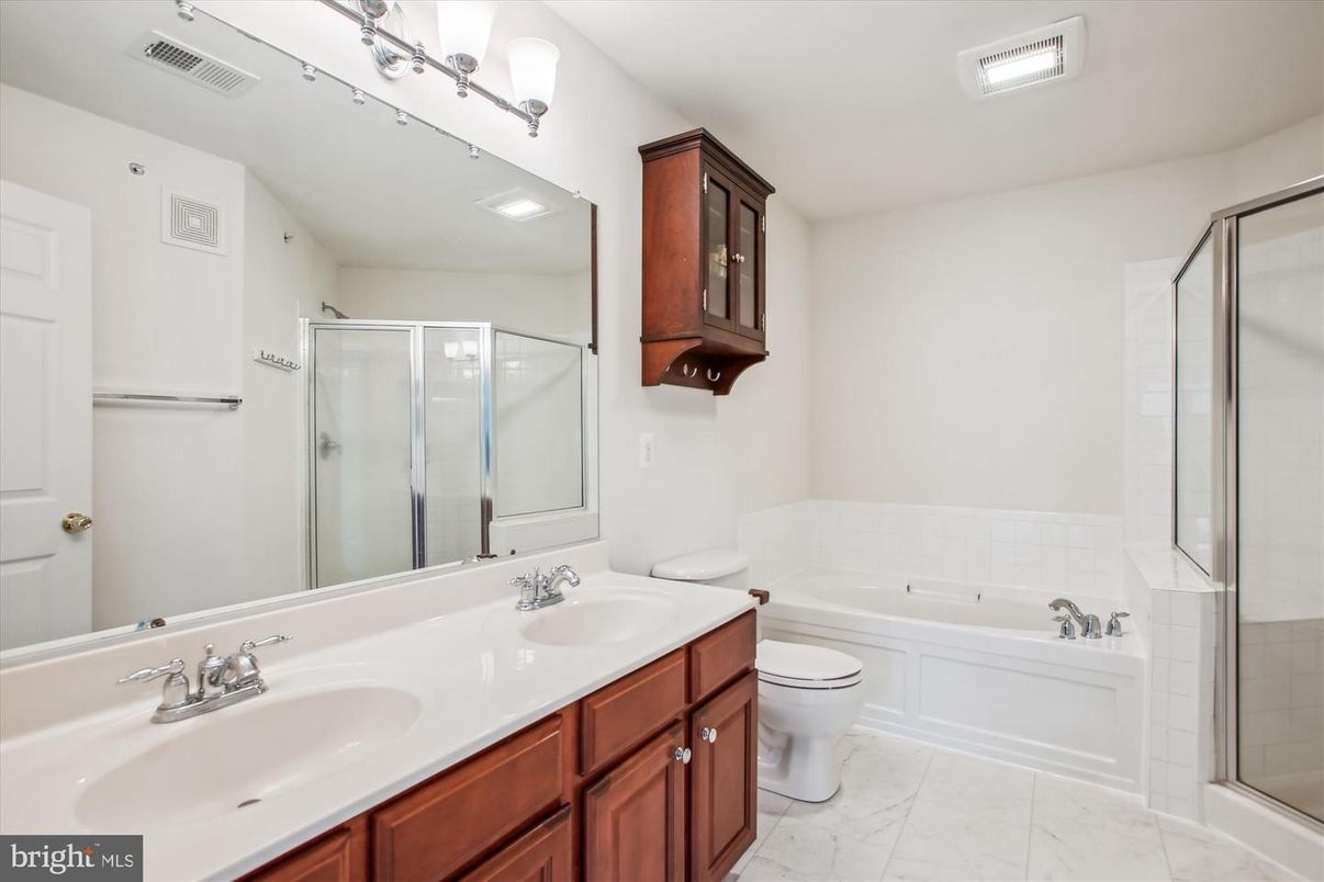 Bathroom, Dual Sink Vanities, Glass Shower, Interior, Marble