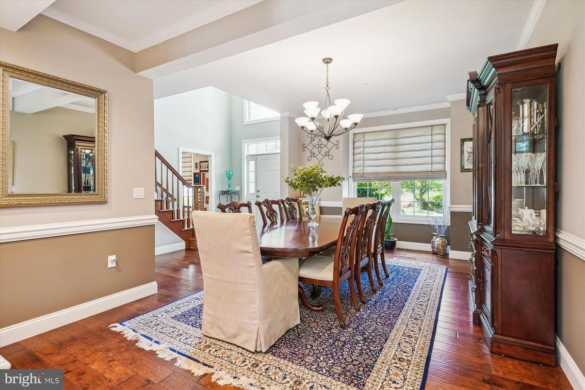 Chandelier, Dining room, Interior, Wood Texture Flooring