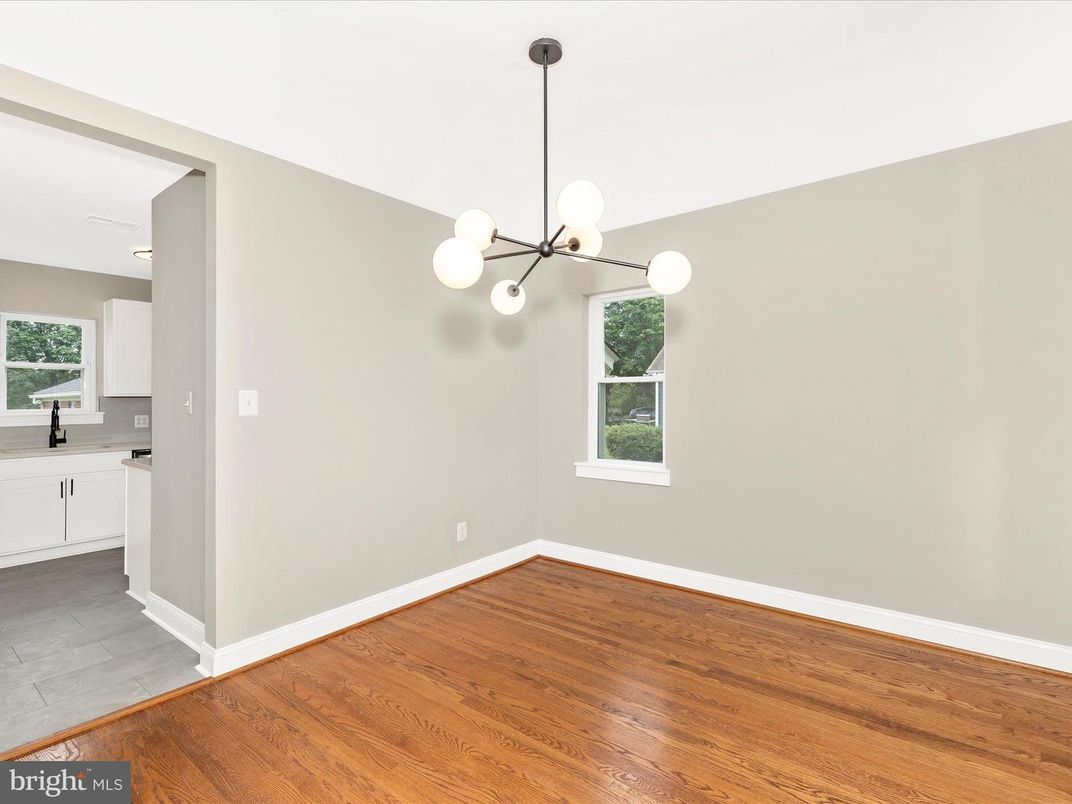 Empty room, Interior, Kitchen, Pendant Lights, Wood Texture Flooring