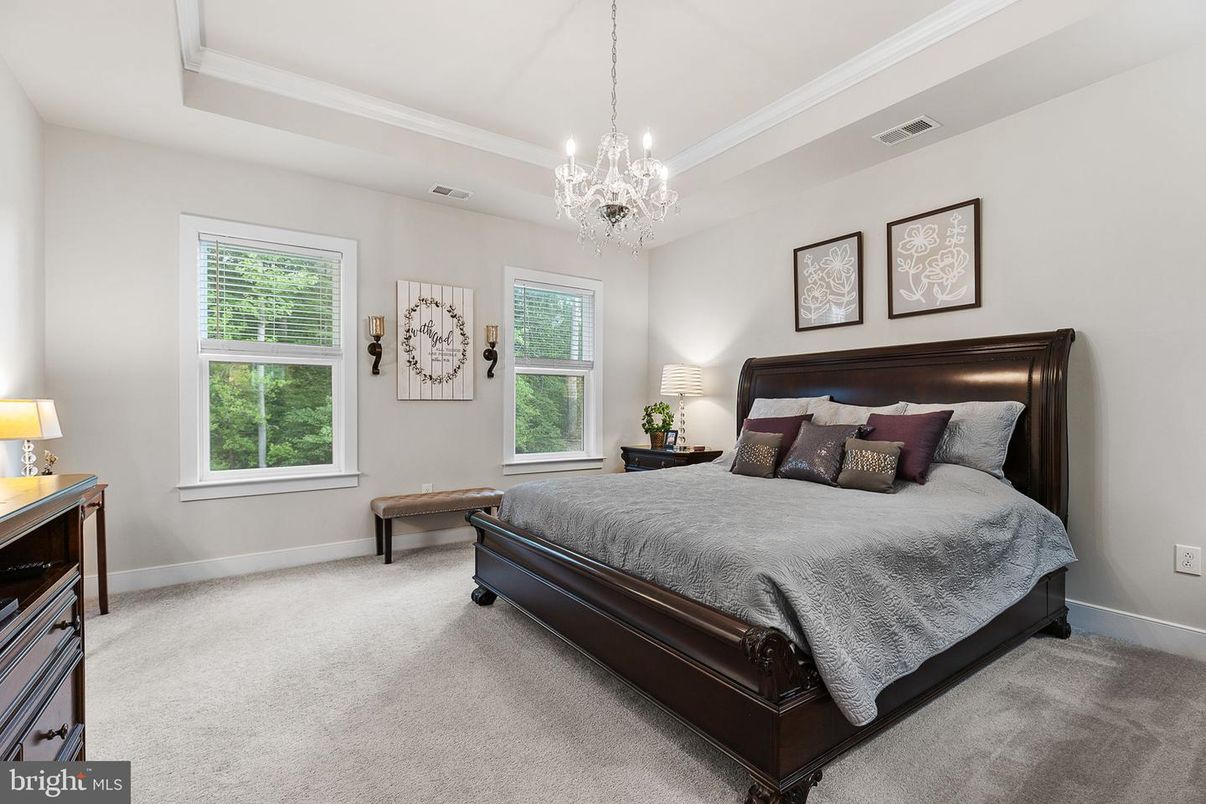 Bedroom, Chandelier, Interior