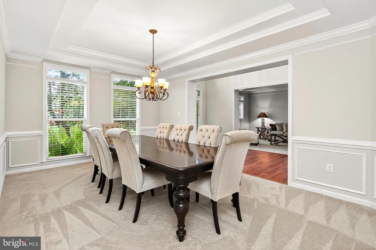 Chandelier, Dining room, Interior, Wood Texture Flooring