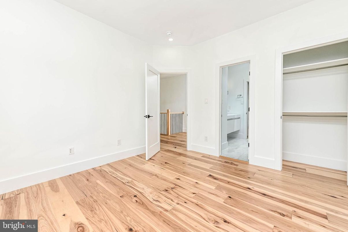 Bathroom, Empty room, Interior, Recessed Lighting, Wood Texture Flooring