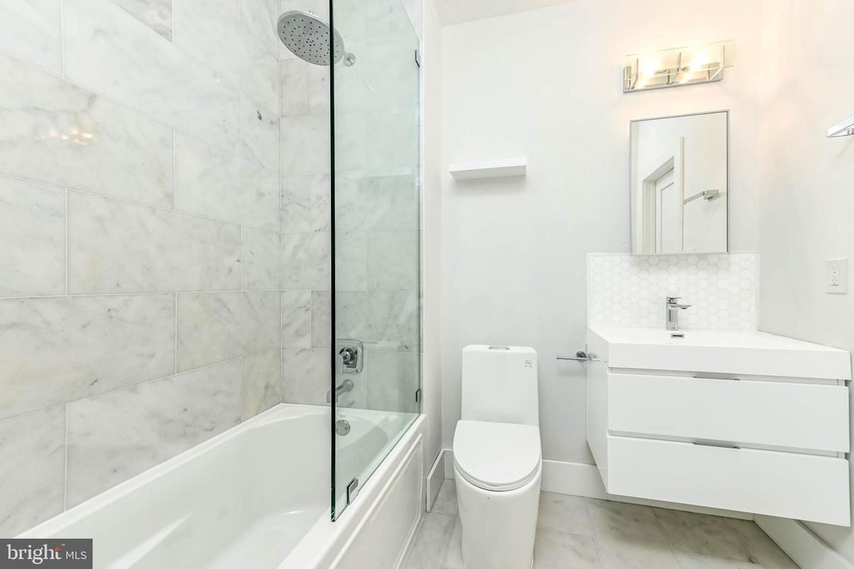 Bathroom, Glass Shower, Interior, Marble Walls