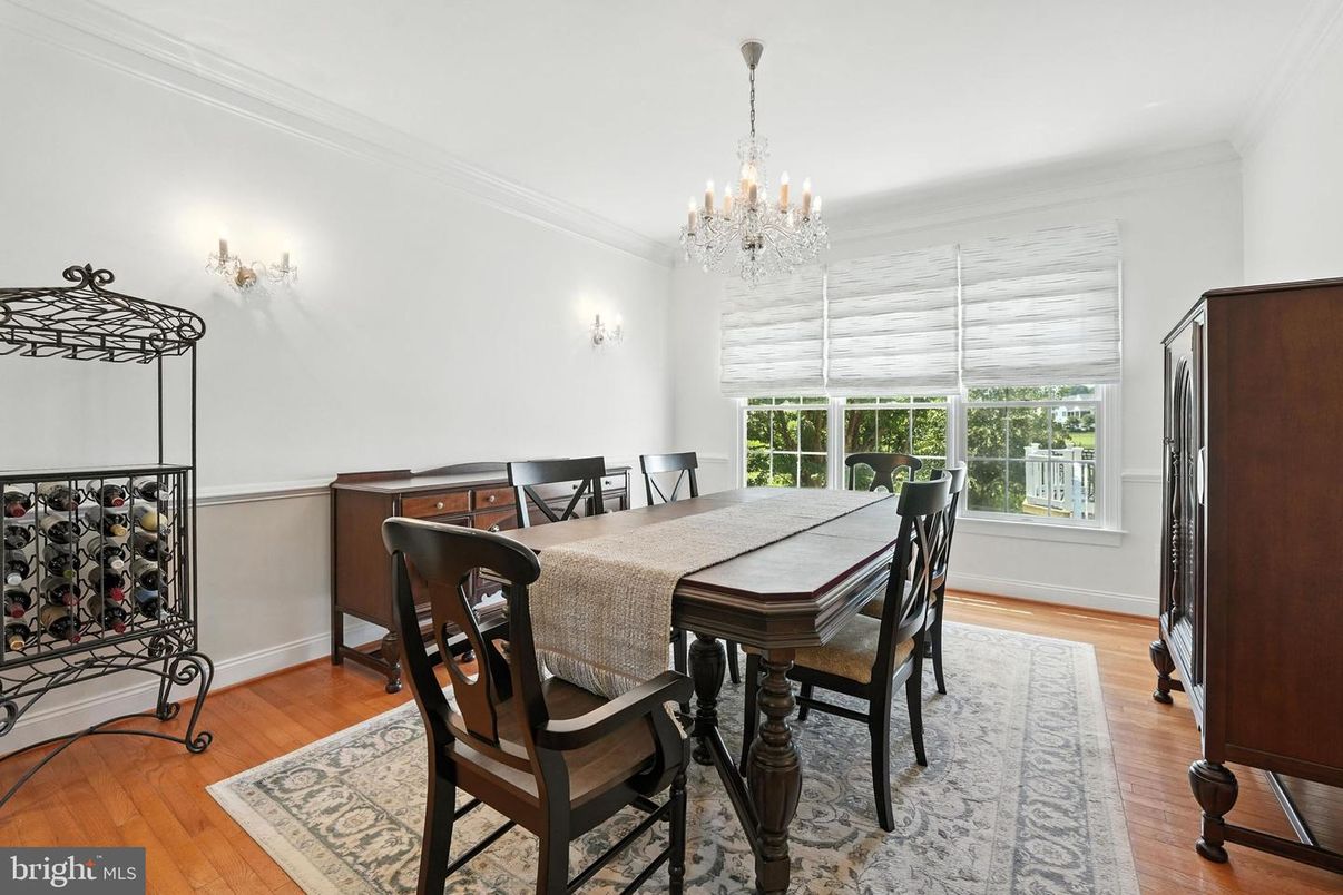 Chandelier, Dining room, Interior, Wood Texture Flooring
