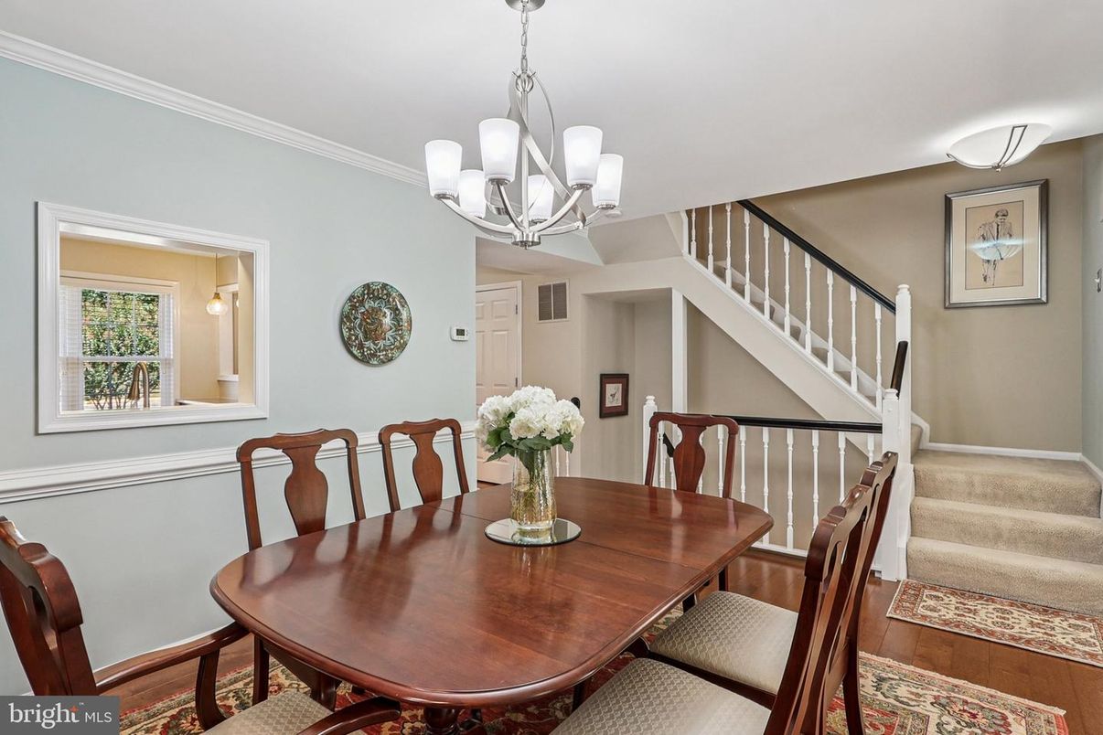 Chandelier, Dining room, Interior, Wood Texture Flooring