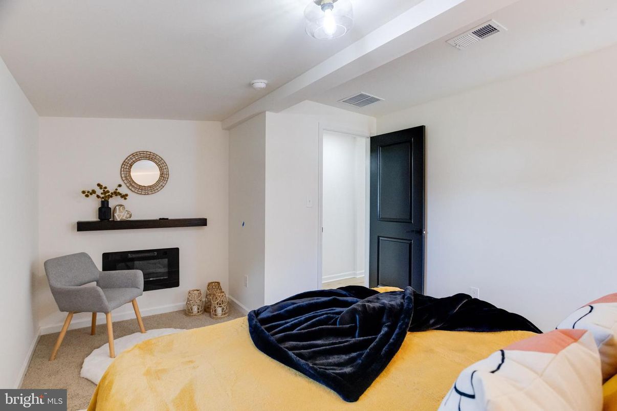 Bedroom, Fireplace, Interior