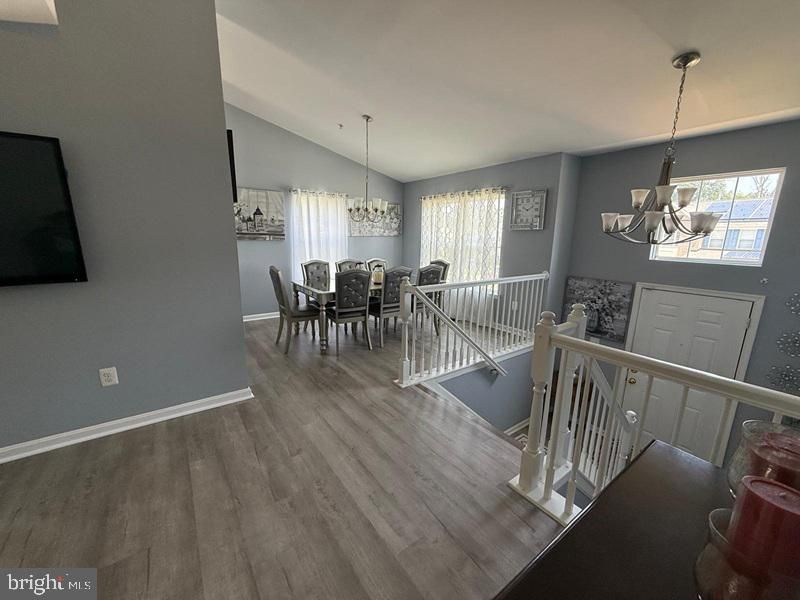Chandelier, Dining room, Interior, Wood Texture Flooring