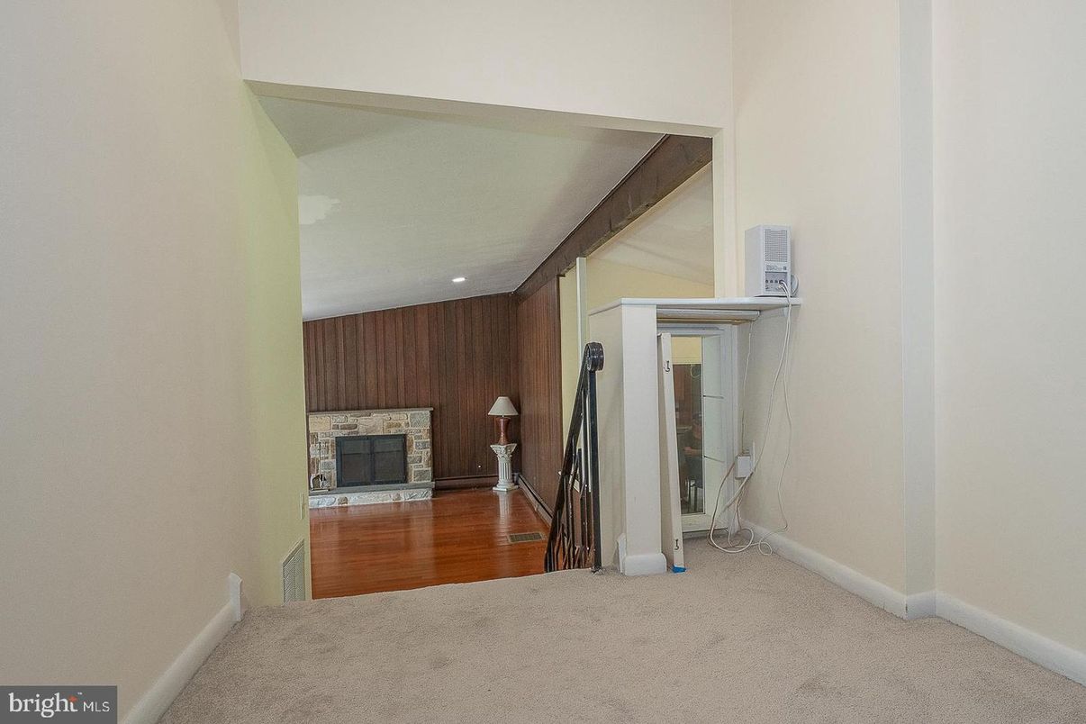 Fireplace, Interior, Recessed Lighting, Wood Texture Flooring, Wooden Walls